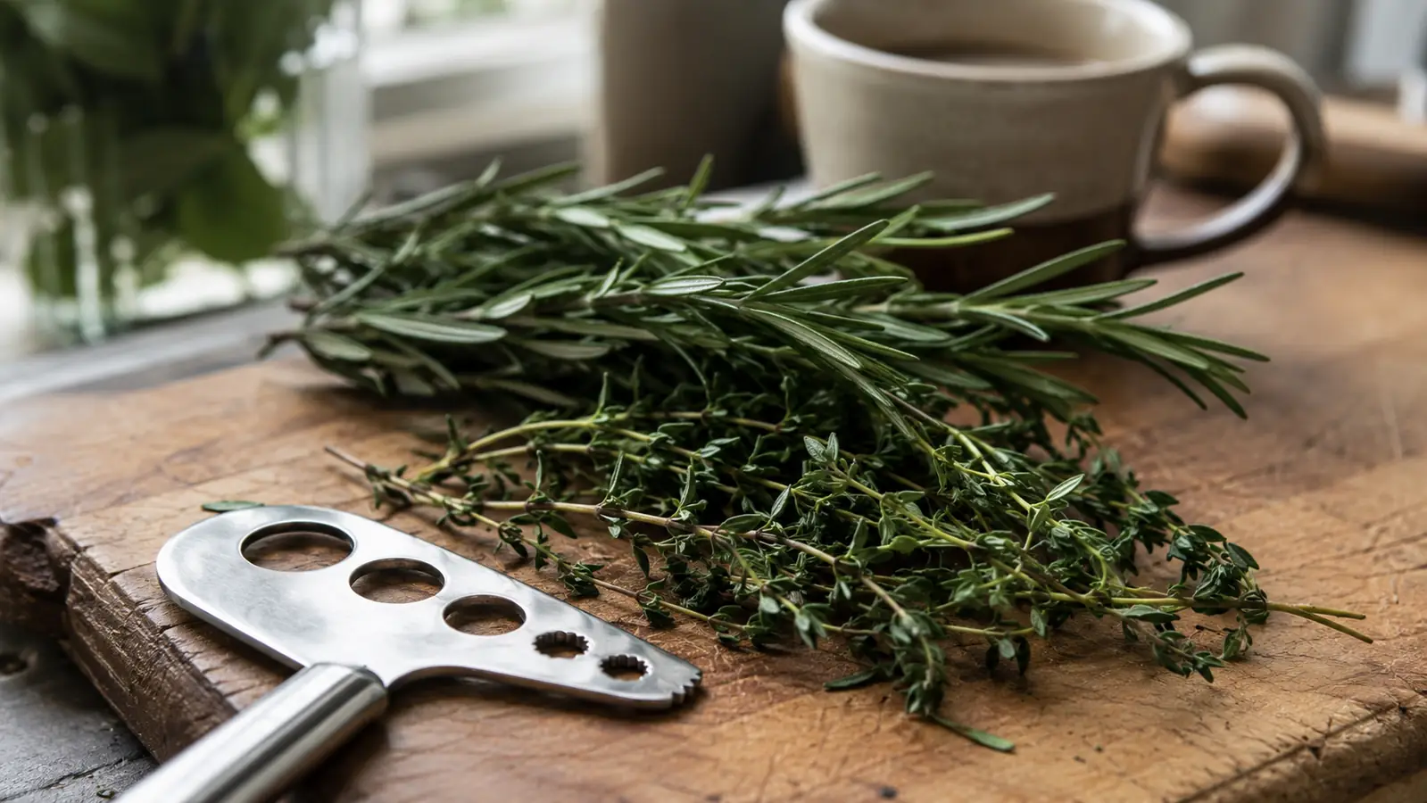 How to Strip Fresh Herbs Fast (Rosemary, Thyme, Kale, Collards)